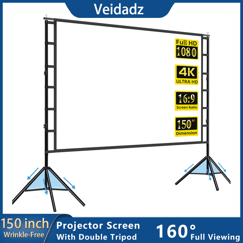 Home Cinema Rack - Ekran projektora VEIDADZ ze stojakiem bez