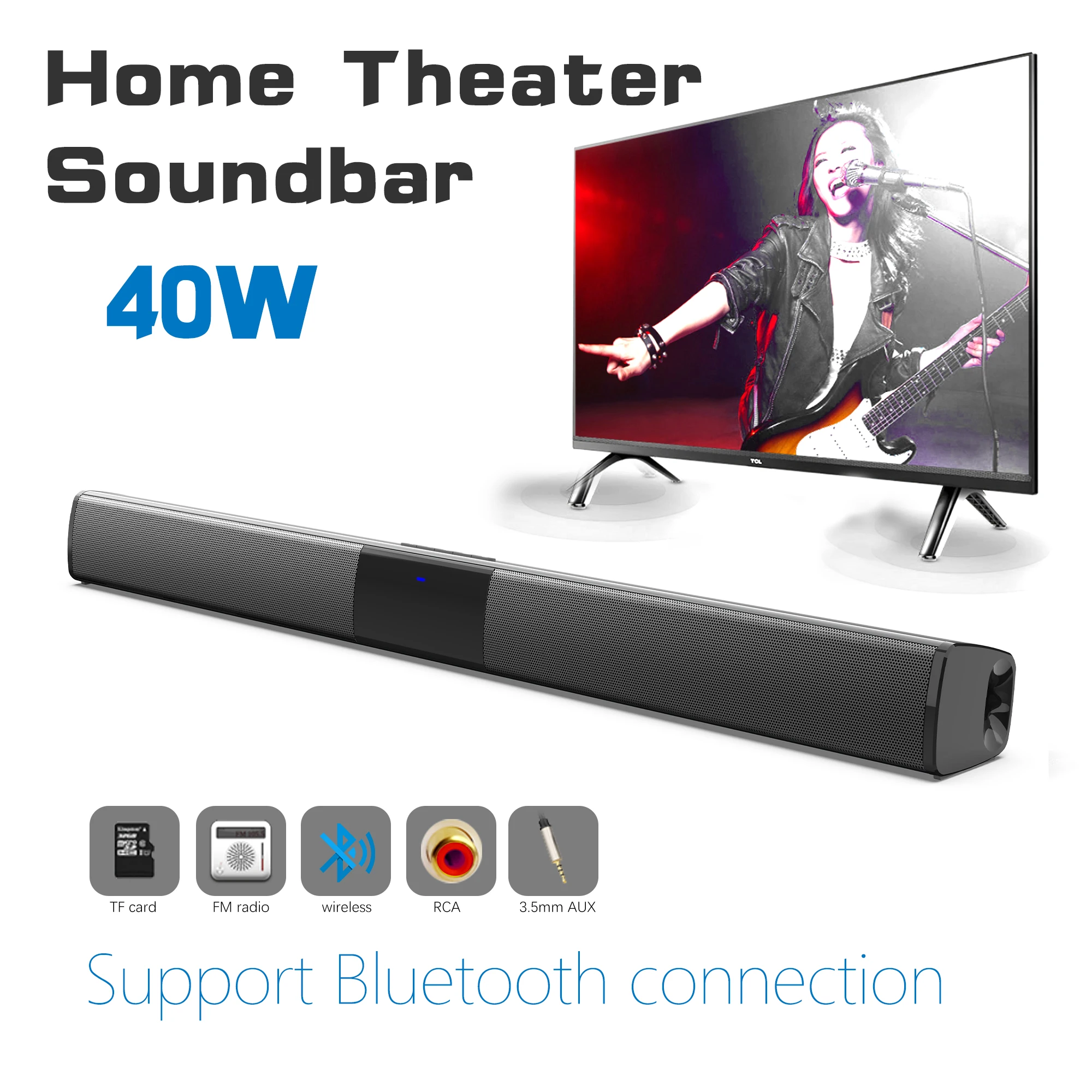 Home Cinema Speaker System - 40W Soundbar dużej mocy do telewizora
