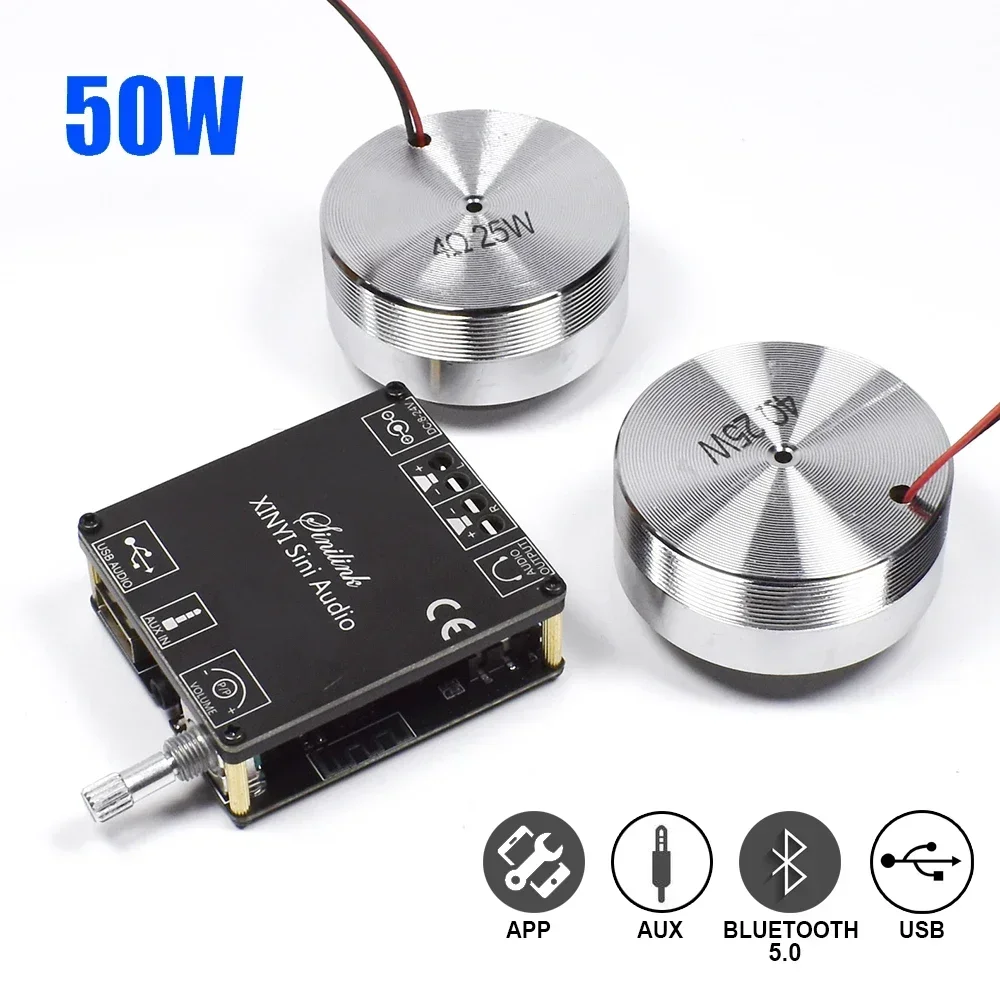 Home Cinema Ampli - 2*25W przenośny głośnik wibracyjny stereo głośnik