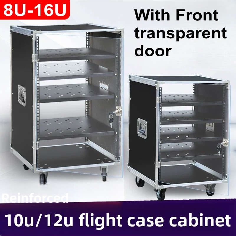 Home Cinema Rack - Przednie przezroczyste drzwi, obudowa wzmacniacza 8U