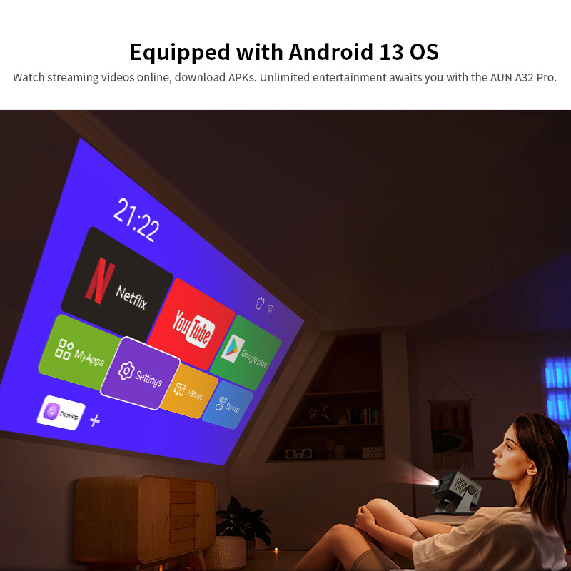AUN A32 Pro Android 13 Projekt – Home Cinema Night recenzja i cena