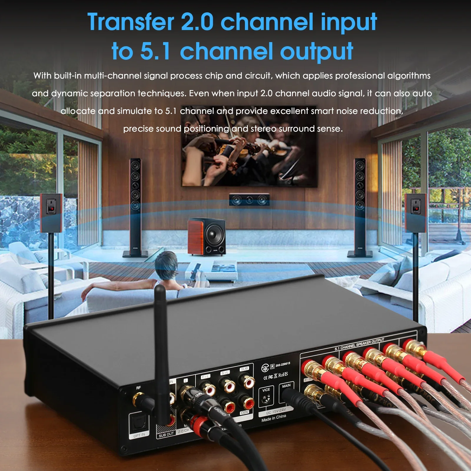 Douk Audio 5.1-kanałowy wzmacn – Home Cinema Ampli recenzja i cena