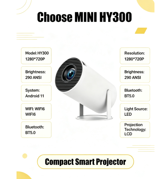 Mini projektor przenośny HY300 – Home Cinema Night recenzja i cena