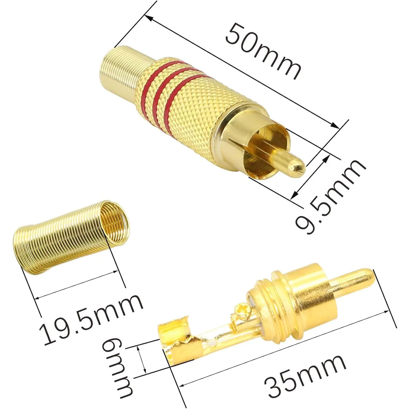 4 SZT. Złącze RCA pozłacane, d – Home Cinema Ampli recenzja i cena
