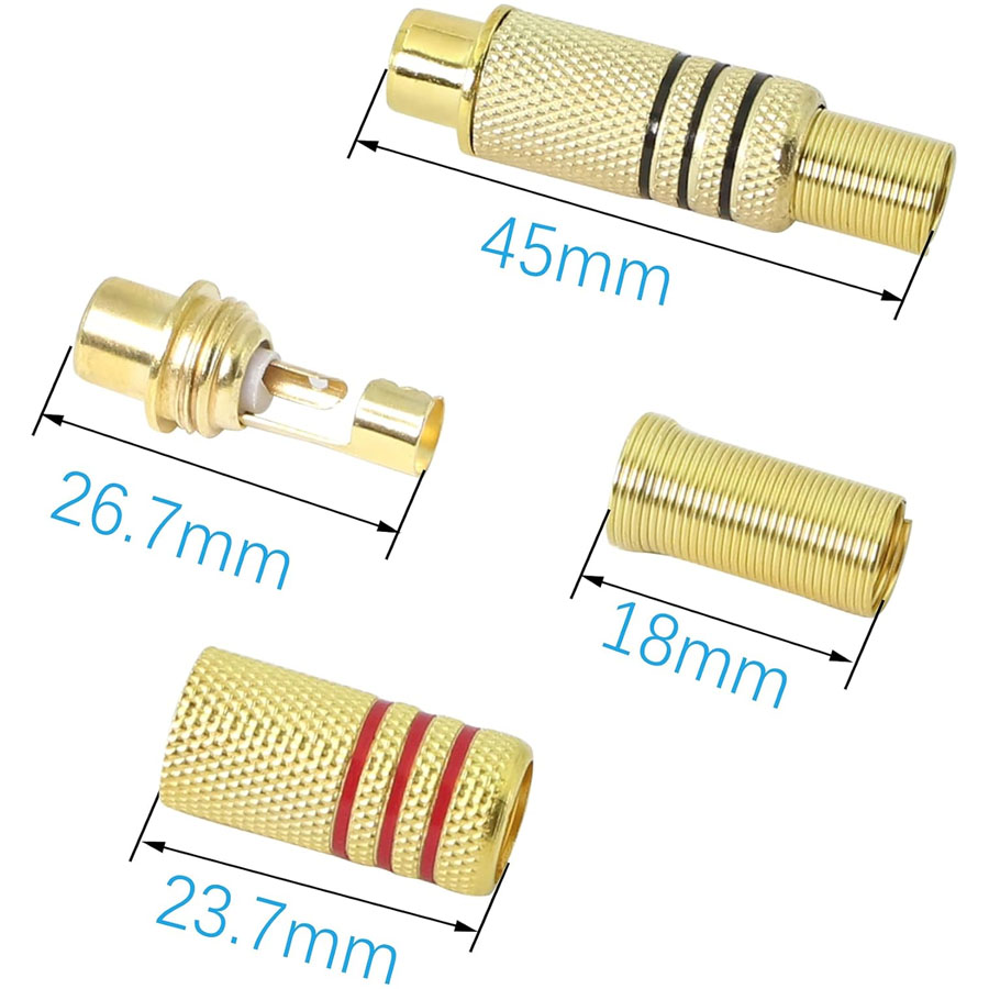 4 SZT. Złącze RCA pozłacane, d – Home Cinema Ampli recenzja i cena